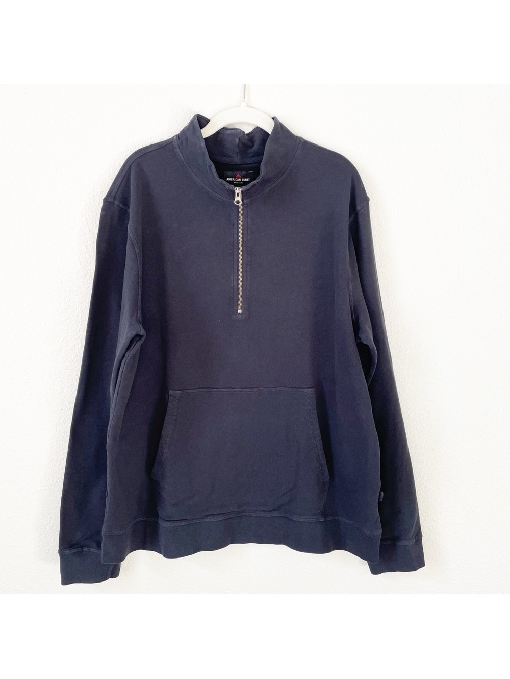 American Giant Midweight Half Zip Black Size Large Unisex Cotton Minimalist